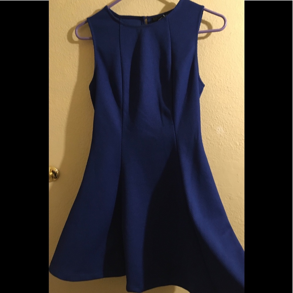SUPER CUTE ROYAL BLUE SKATER DRESS TAILORED FIT